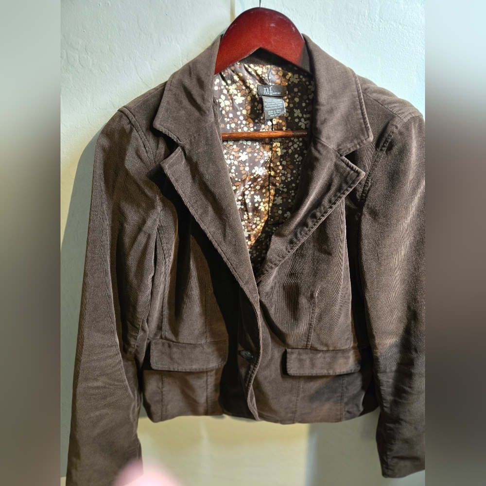 New Frontier Brown Floral Lined Jacket